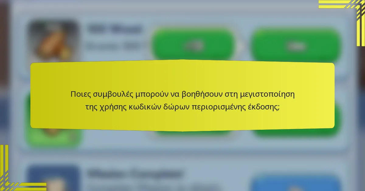 Ποιες συμβουλές μπορούν να βοηθήσουν στη μεγιστοποίηση της χρήσης κωδικών δώρων περιορισμένης έκδοσης;