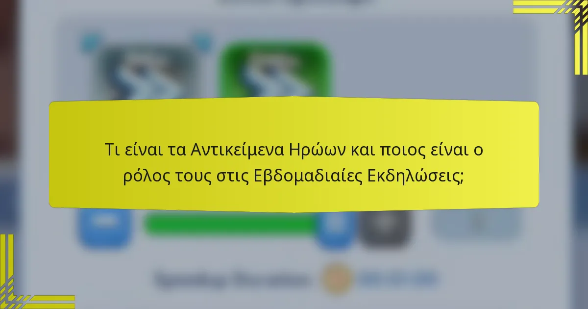 Τι είναι τα Αντικείμενα Ηρώων και ποιος είναι ο ρόλος τους στις Εβδομαδιαίες Εκδηλώσεις;